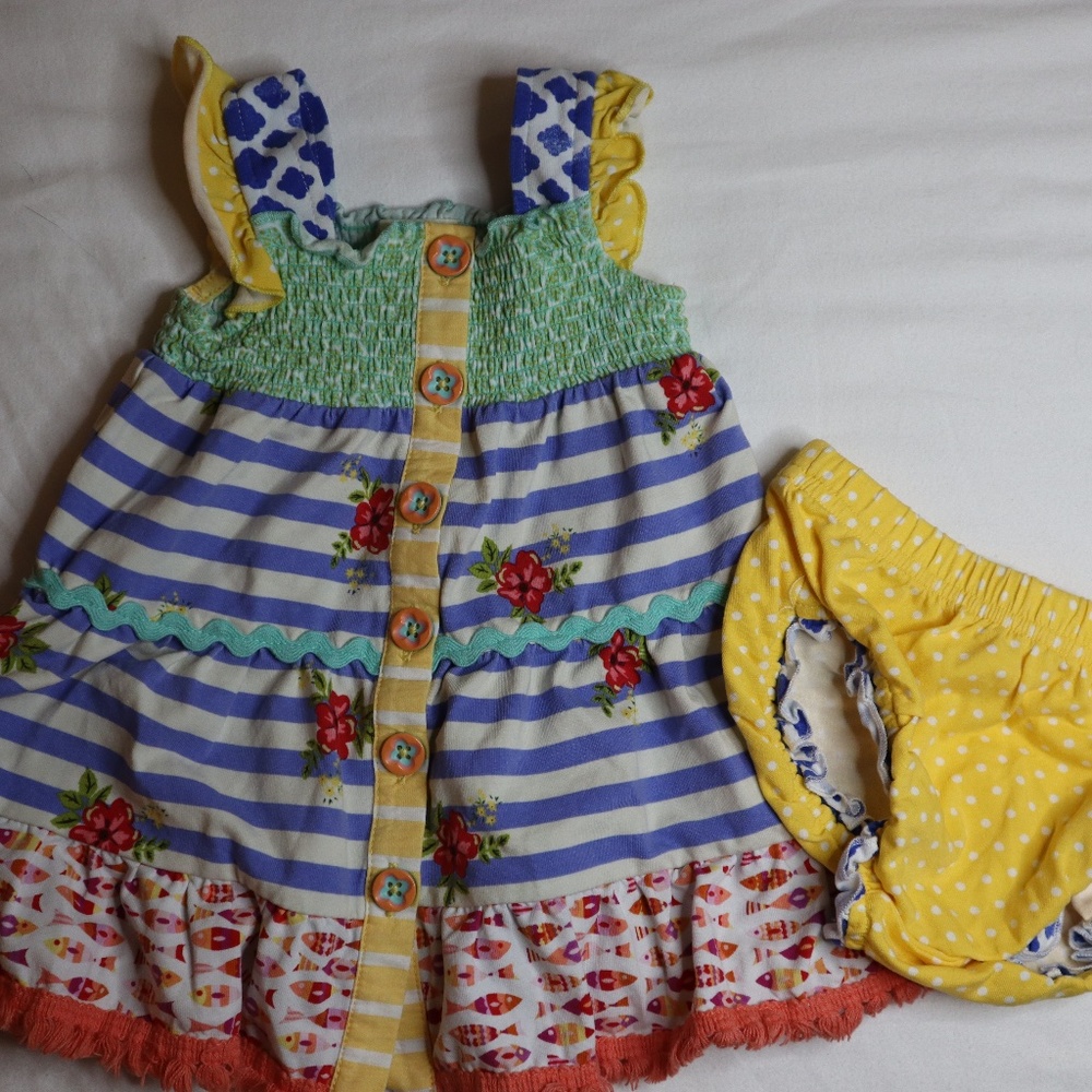 Matilda Jane Striped Little Explorer Dress + Diaper Cover